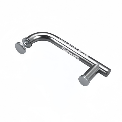 Shower Door Handle - 145mm Curved tube